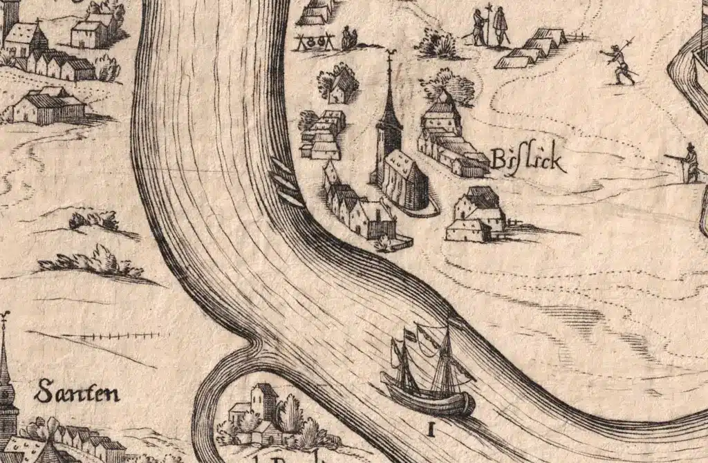 Holzschnitt Bislich aus dem Jahre 1620